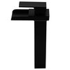Novatto CRAVE Single Lever Waterfall Vessel Faucet in Matte Black GF-135MB